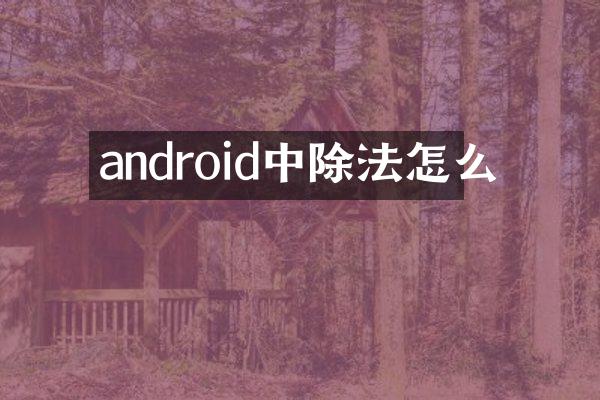 android中除法怎么