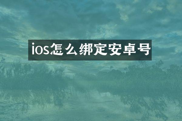 ios怎么绑定安卓号