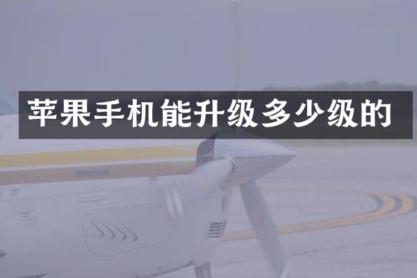 苹果手机能升级多少级的
