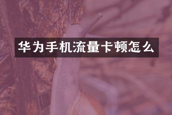 华为手机流量卡顿怎么