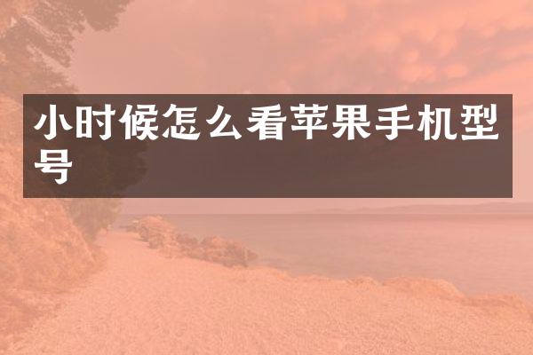 小时候怎么看苹果手机型号
