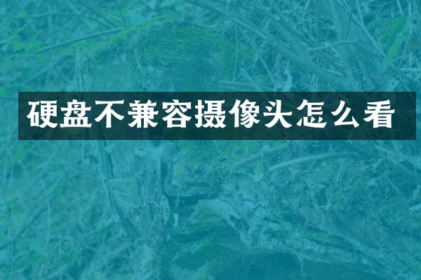 硬盘不兼容摄像头怎么看