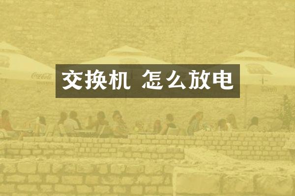 交换机 怎么放电
