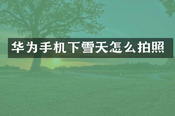 华为手机下雪天怎么拍照