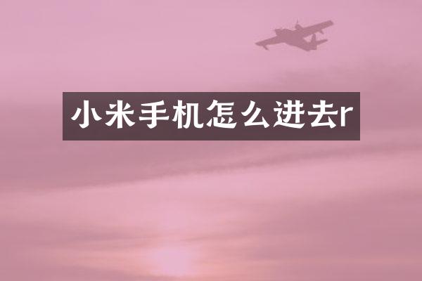 小米手机怎么进去r