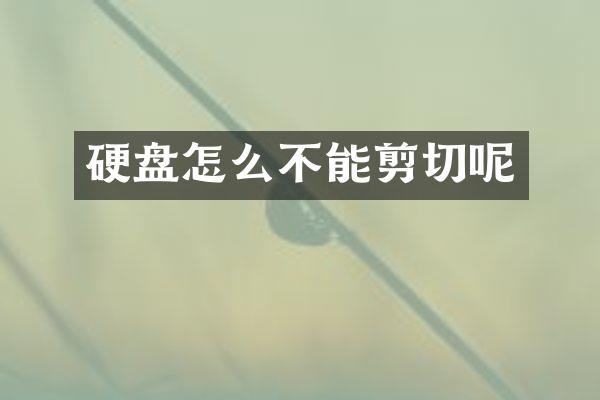 硬盘怎么不能剪切呢