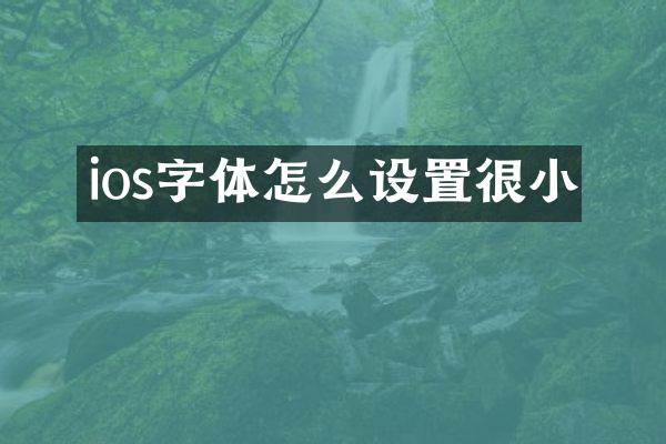 ios字体怎么设置很小