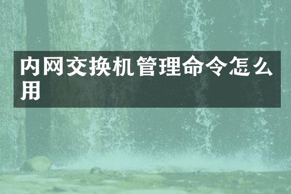内网交换机管理命令怎么用