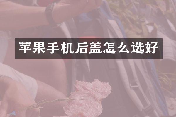 苹果手机后盖怎么选好