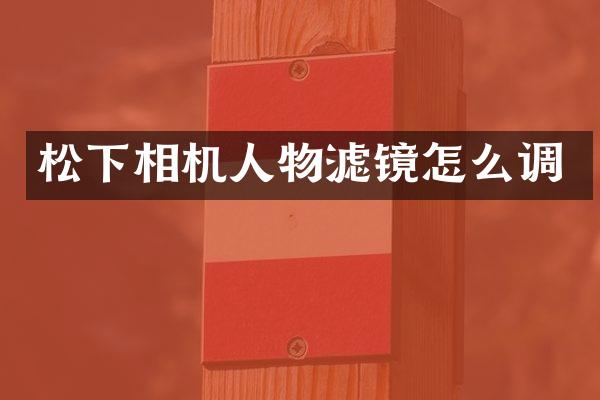 相机人物滤镜怎么调