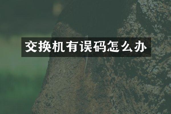 交换机有误码怎么办
