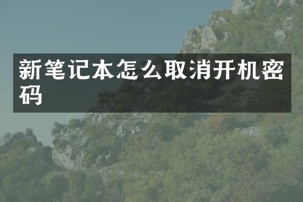 新笔记本怎么取消开机密码