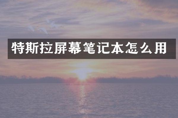 特斯拉屏幕笔记本怎么用