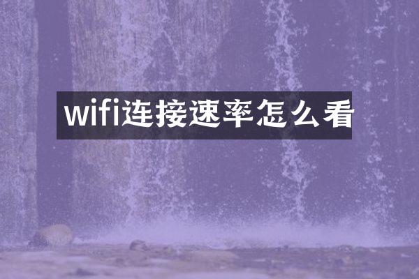 wifi连接速率怎么看