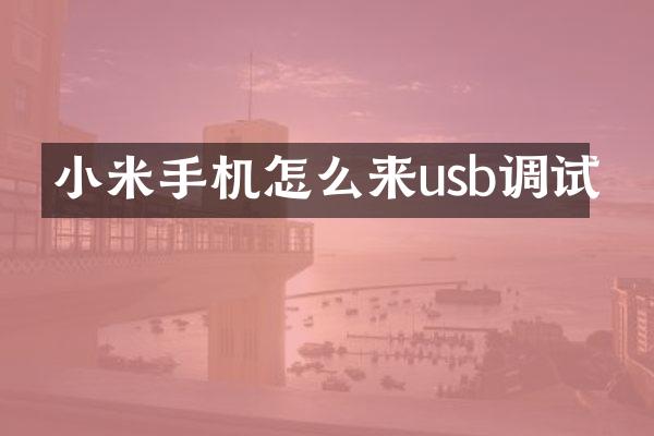 小米手机怎么来usb调试