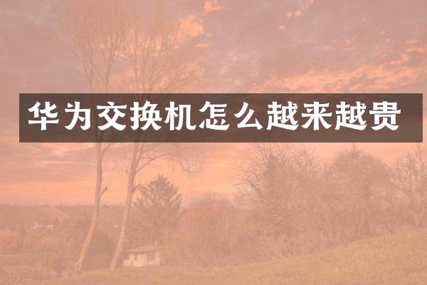 华为交换机怎么越来越贵