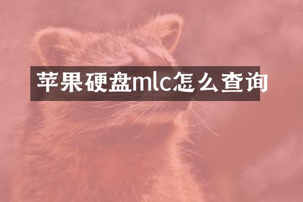 苹果硬盘mlc怎么查询