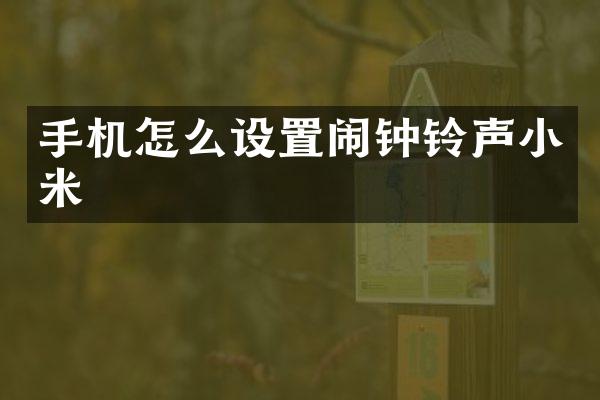 手机怎么设置闹钟铃声小米