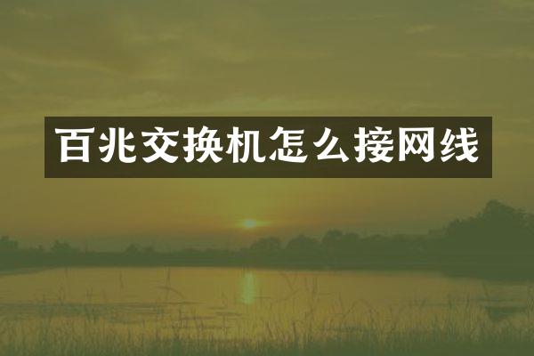 百兆交换机怎么接网线