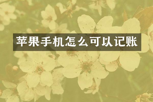 苹果手机怎么可以记账
