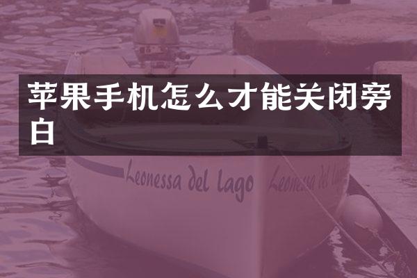 苹果手机怎么才能关闭旁白