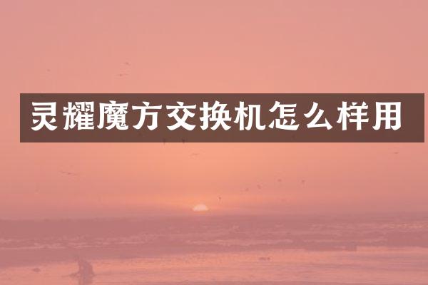 灵耀魔方交换机怎么样用