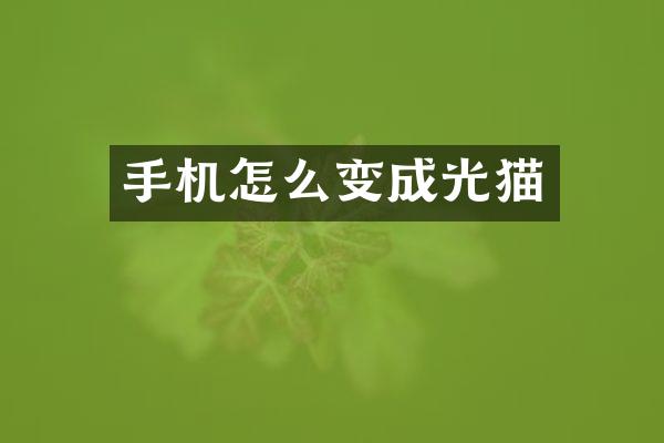 手机怎么变成光猫