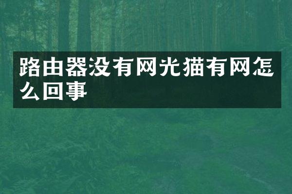 路由器没有网光猫有网怎么回事