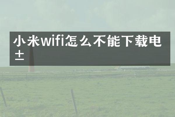 小米wifi怎么不能下载电影