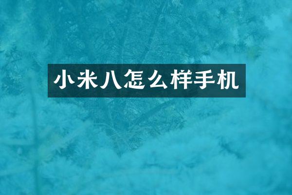 小米八怎么样手机