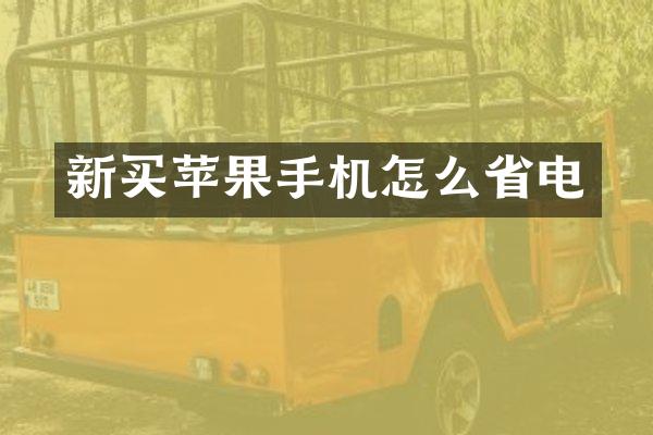 新买苹果手机怎么省电