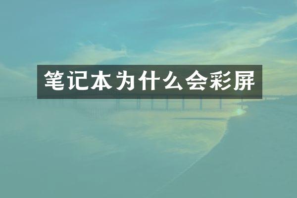 笔记本为什么会彩屏