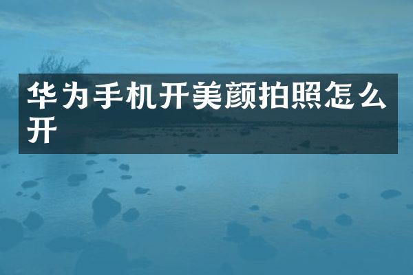 华为手机开美颜拍照怎么开