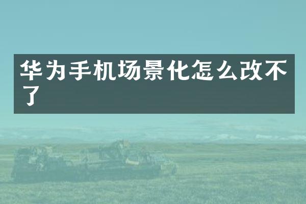 华为手机场景化怎么改不了