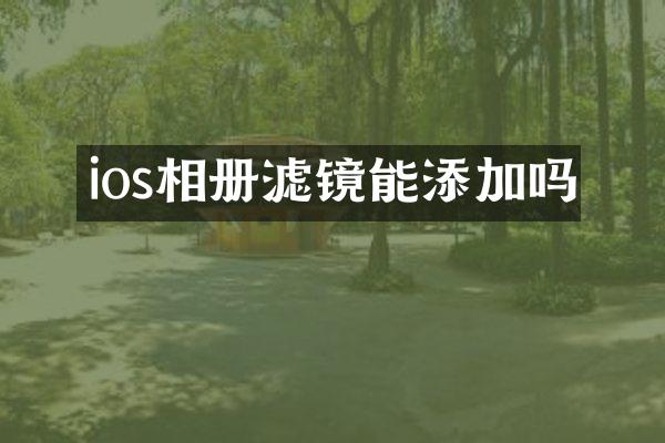 ios相册滤镜能添加吗