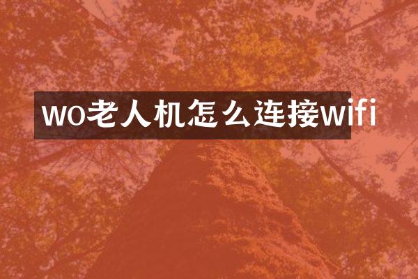 wo老人机怎么连接wifi