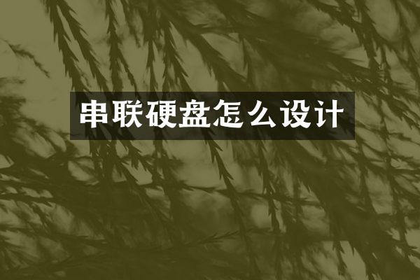 串联硬盘怎么设计