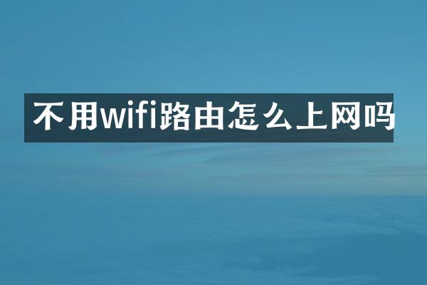不用wifi路由怎么上网吗