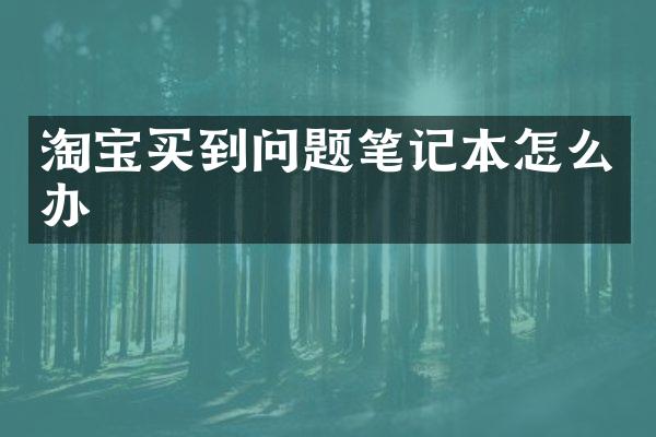 淘宝买到问题笔记本怎么办
