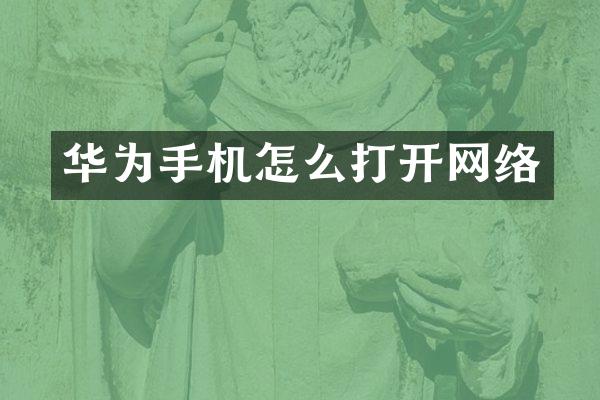 华为手机怎么打开网络