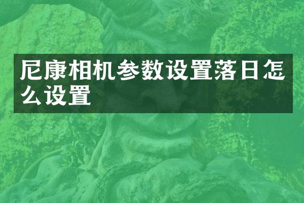 尼康相机参数设置落日怎么设置
