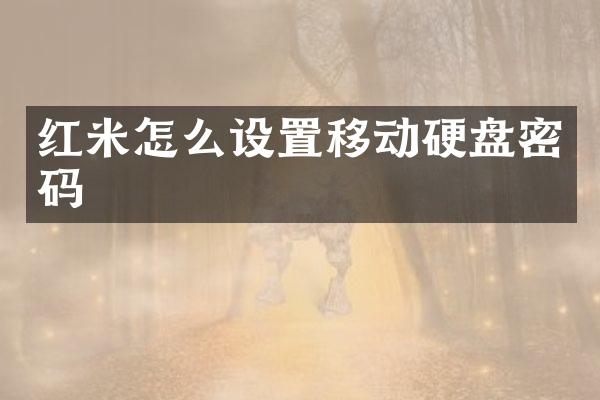 红米怎么设置移动硬盘密码