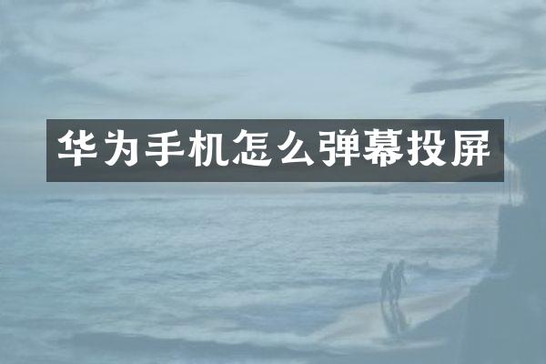 华为手机怎么弹幕投屏