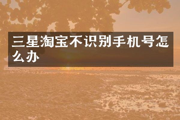 三星淘宝不识别手机号怎么办