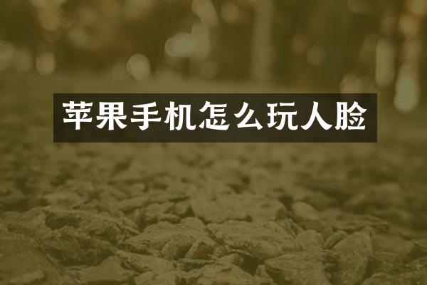 苹果手机怎么玩人脸