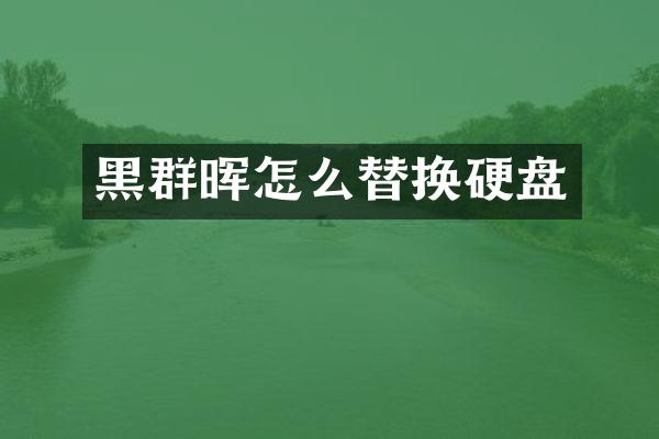 黑群晖怎么替换硬盘