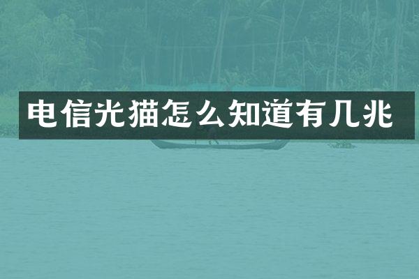 电信光猫怎么知道有几兆