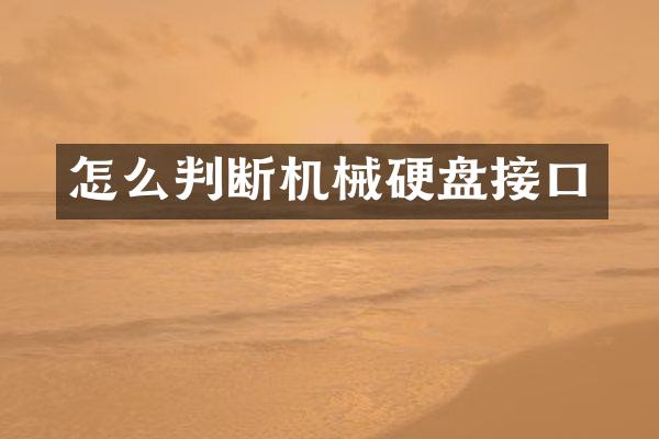 怎么判断机械硬盘接口