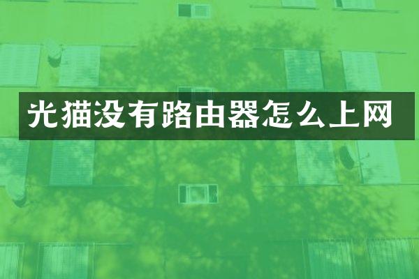光猫没有路由器怎么上网