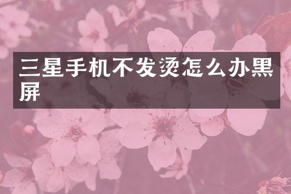 三星手机不发烫怎么办黑屏